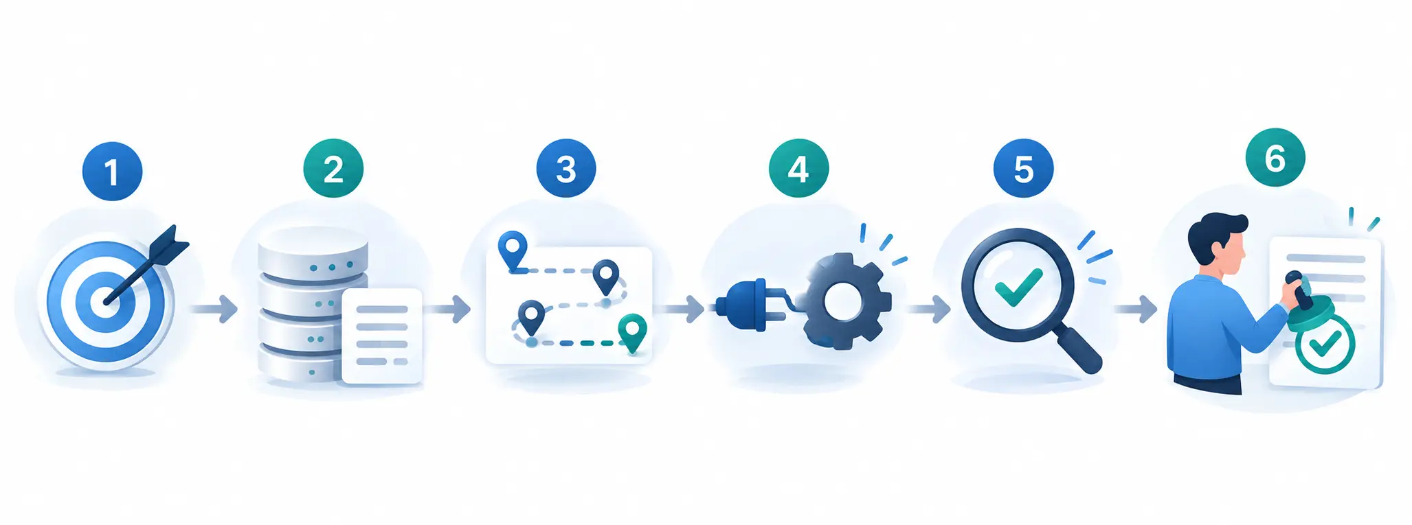 Six-Step Workflow Infographic